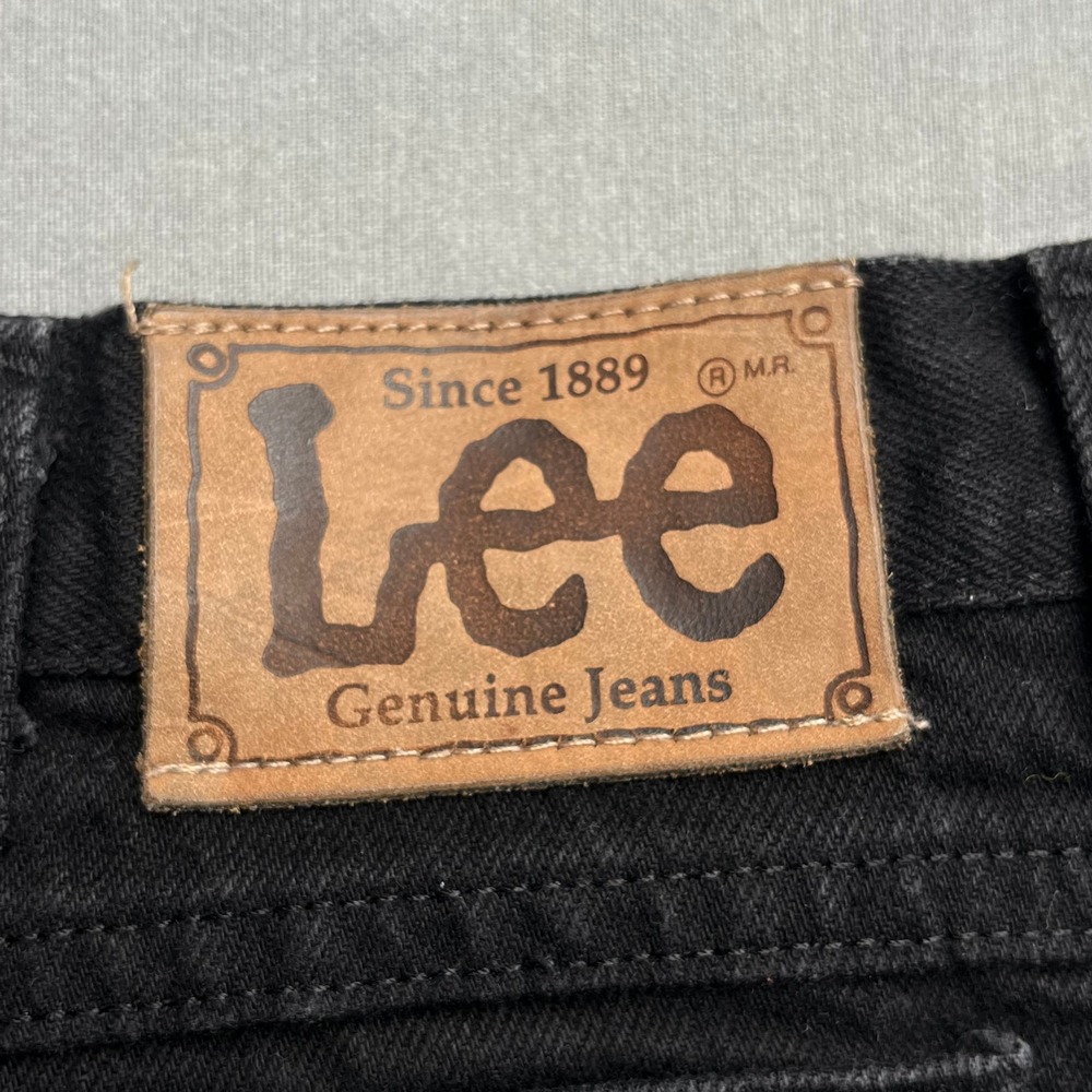 Lee Jeans Mens 38x32 Black Vintage Straight Leg Denim Pants Made in USA 80s 90s